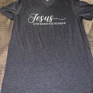 Jesus is the Reason for the Season, women’s medium V-neck T-Shirt